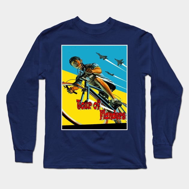 Tour of Flanders Bicycle Racing Print Long Sleeve T-Shirt by posterbobs